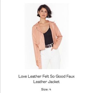 Blush Faux Leather Cropped Jacket
